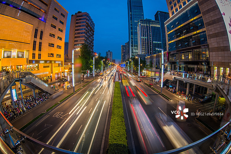 四川省成都蜀都大道春熙路图片素材