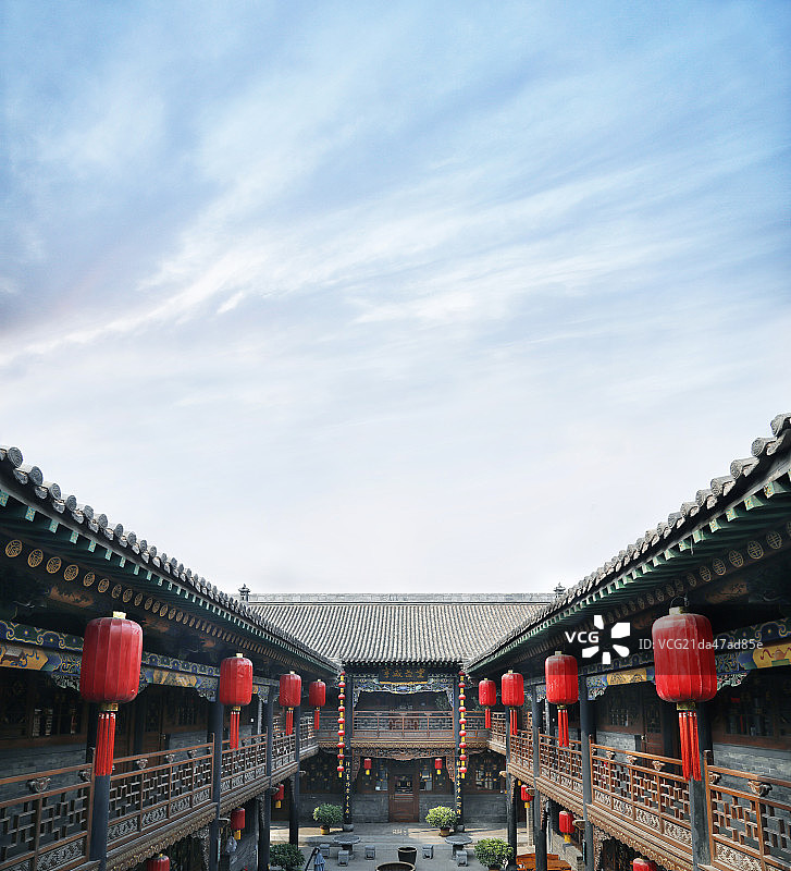 中式庭院概念-平遥大院建筑图片素材