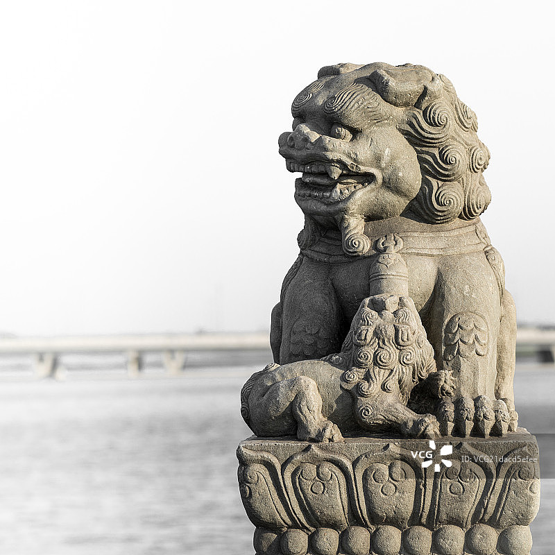 卢沟桥上的石狮子图片素材