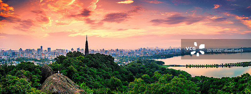 杭州宝石山全景图片素材