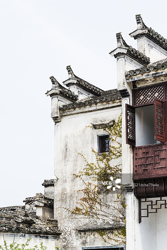 安徽西递村的马头墙图片素材