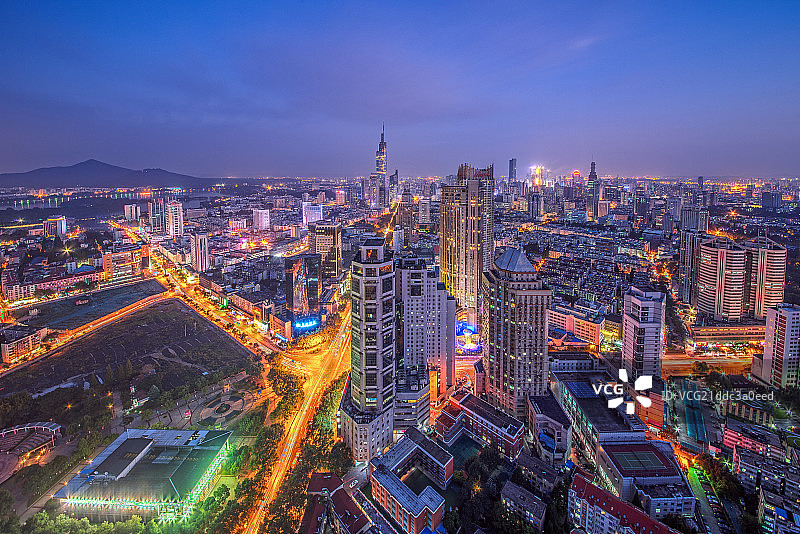 南京城市夜景图片素材