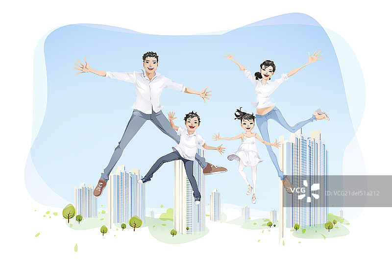 快乐的一家人图片素材