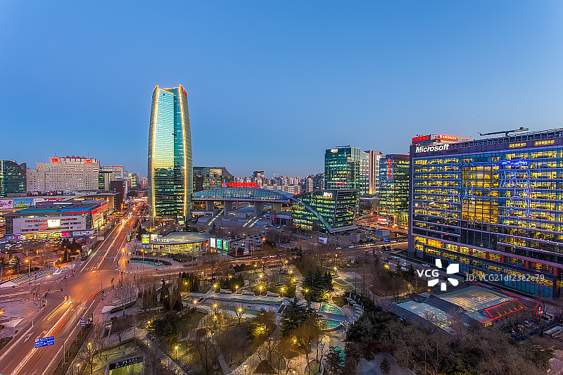 北京中关村夜景图片素材