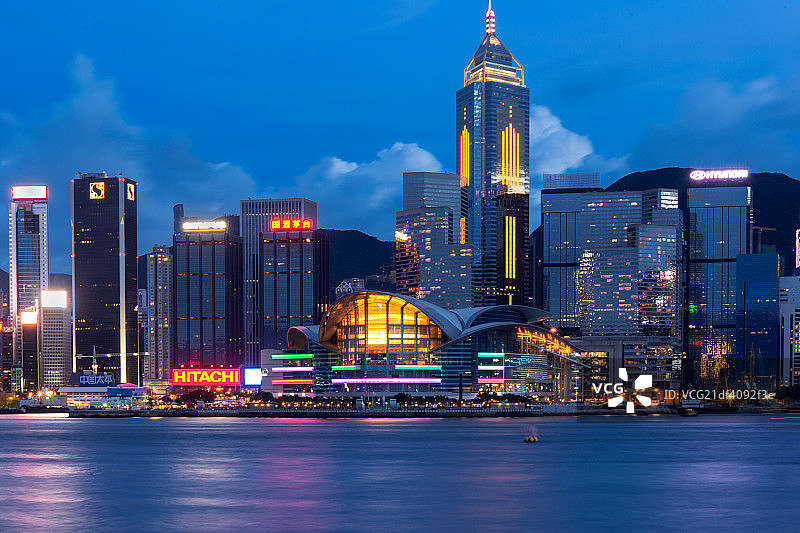 香港会议中心夜景图片素材