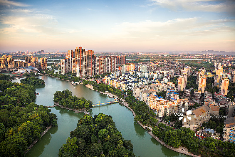 抚州城黄昏图片素材