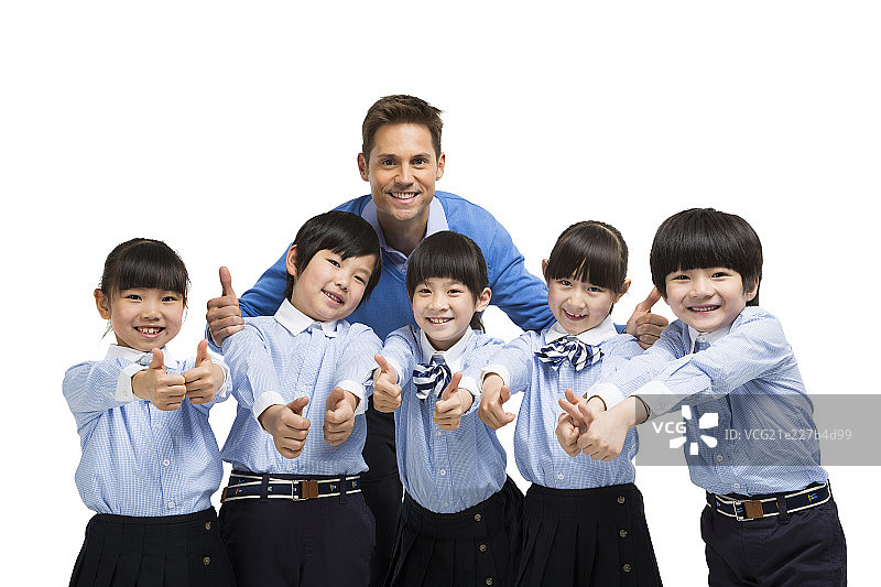 男外教和小朋友图片素材