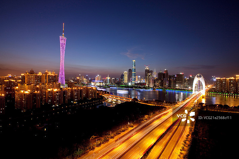 广州城市建筑夜景图片素材