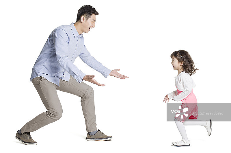 快乐的年轻父女图片素材