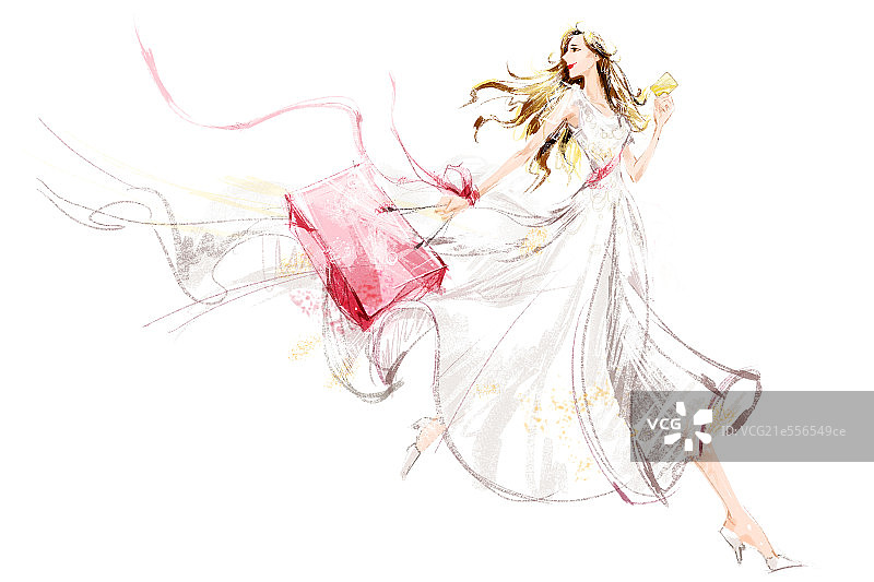 时尚女郎购物图片素材