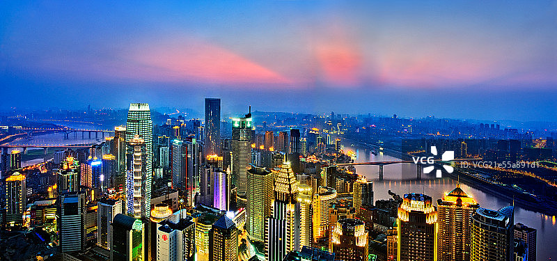 内陆香港 半岛夜色  中国重庆图片素材