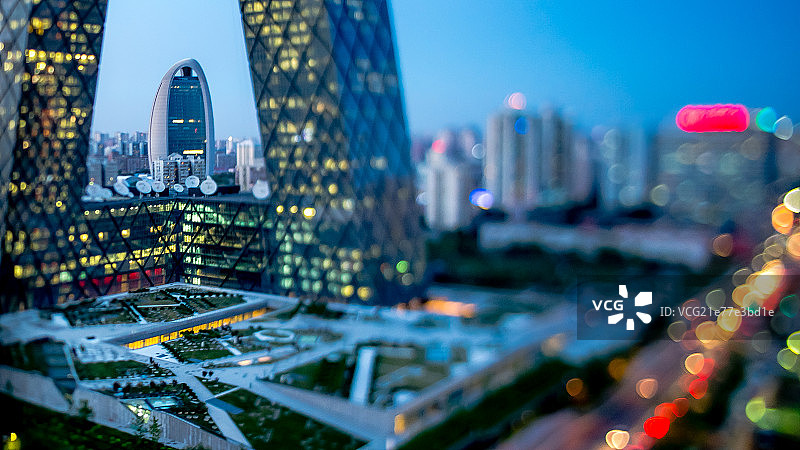 北京城市风光国贸CBD中央商务区夜景图片素材