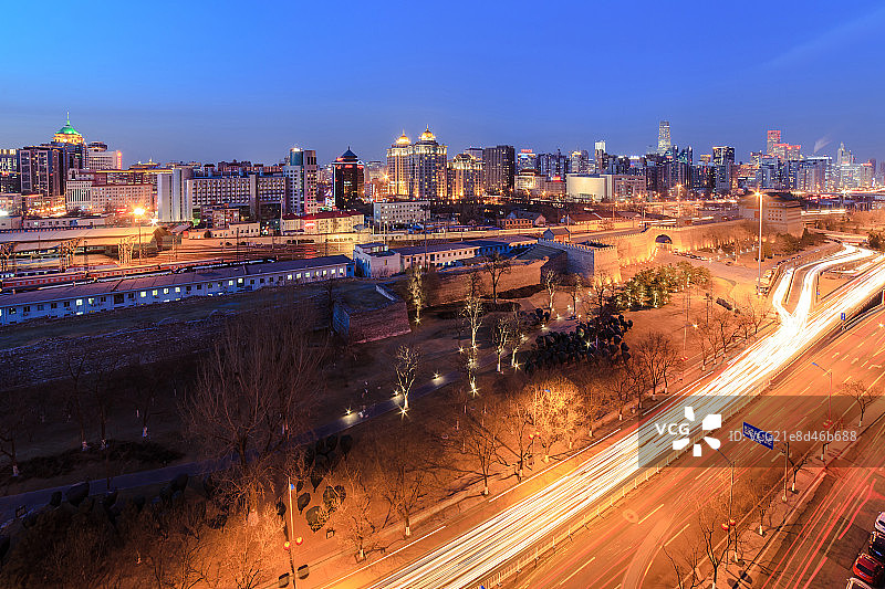 北京东便门城市夜景图片素材