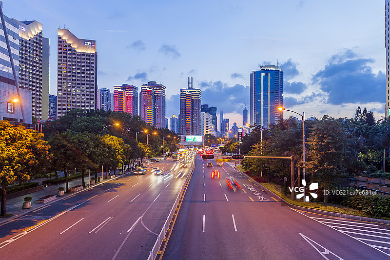 深圳市深南大道夜景图片素材
