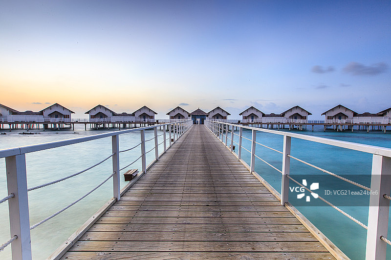 马尔代夫浪漫海岛水屋风光图片素材