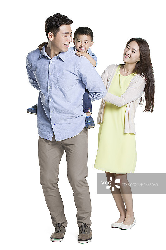 幸福的三口之家图片素材