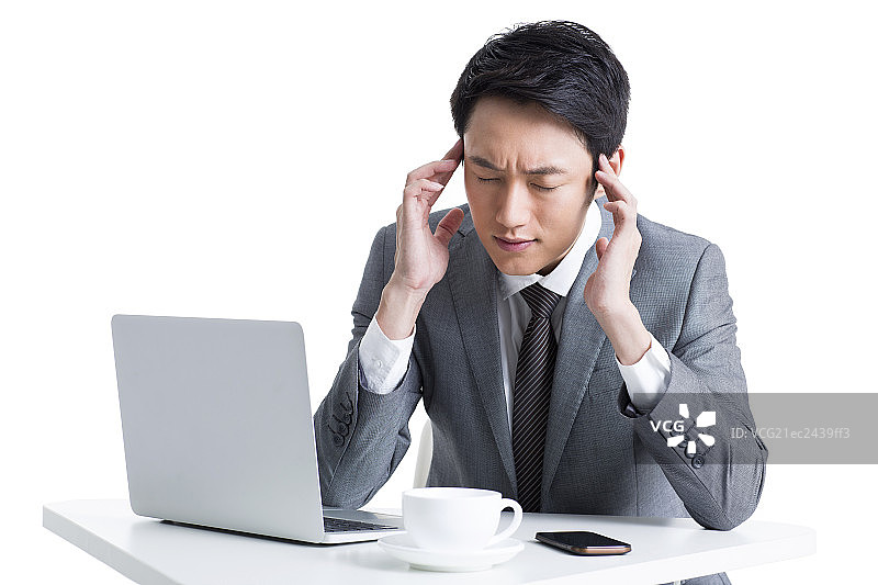头疼的商务男士图片素材