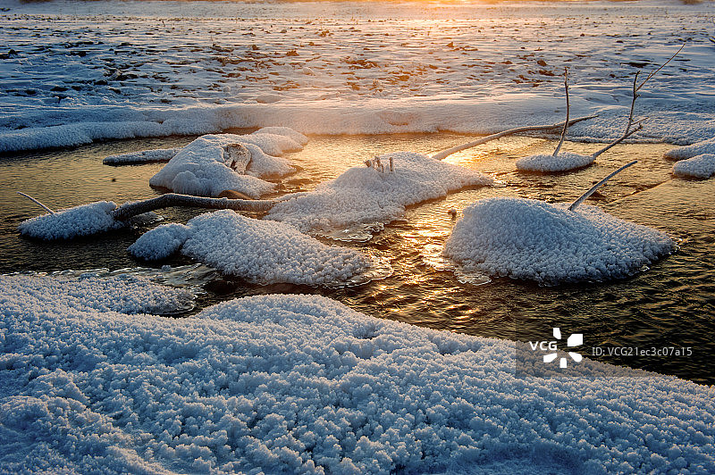 内蒙古阿尔山市天池不冻河风光图片素材