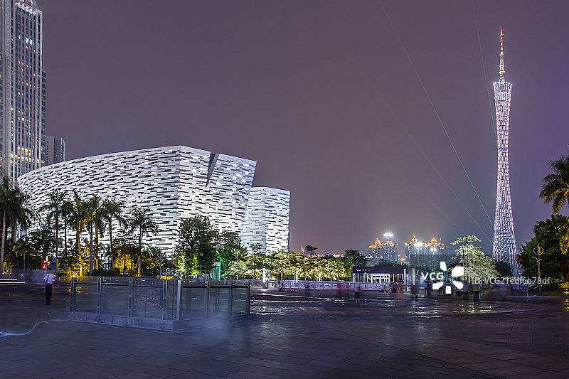 广州塔和广州图书馆图片素材