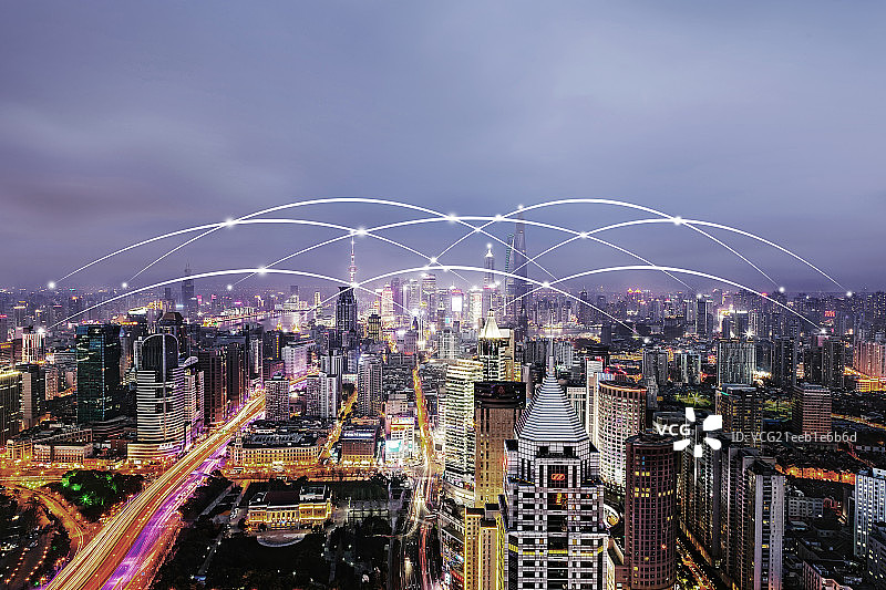 上海城市大数据概念图片素材