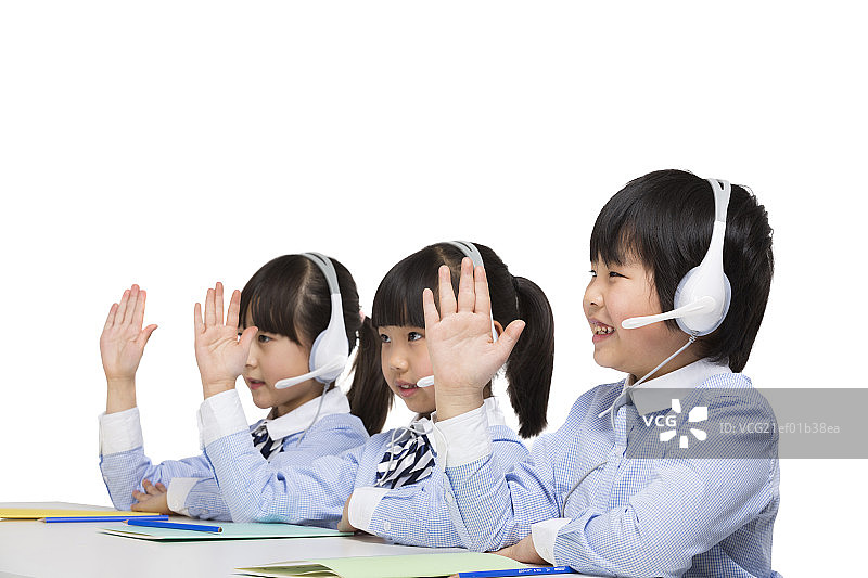 小朋友们一起学英文图片素材