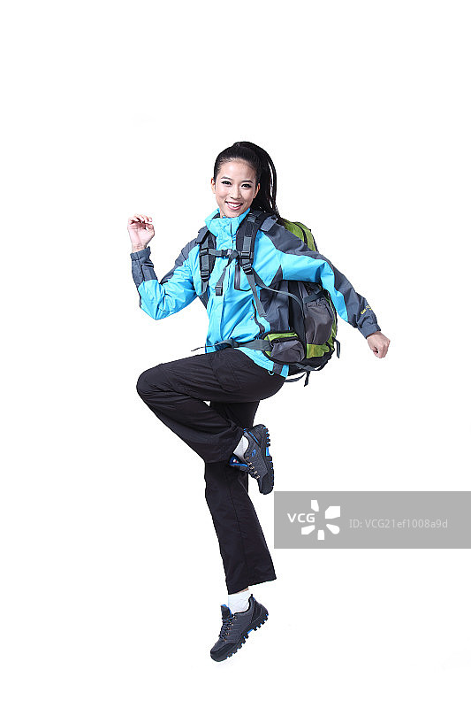 女性背包族图片素材