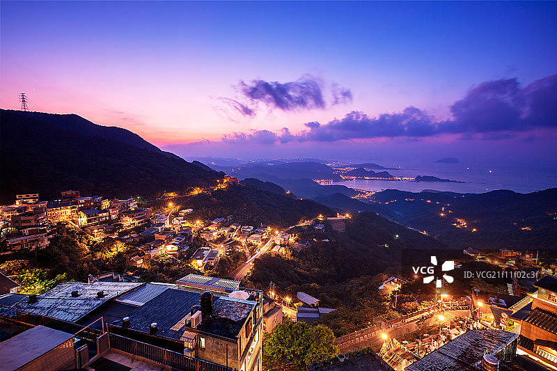 台湾九份夜景图片素材