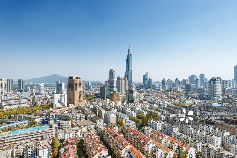 高楼俯瞰南京城图片素材