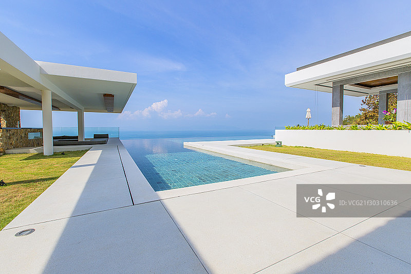 别墅外部景观特写图片素材