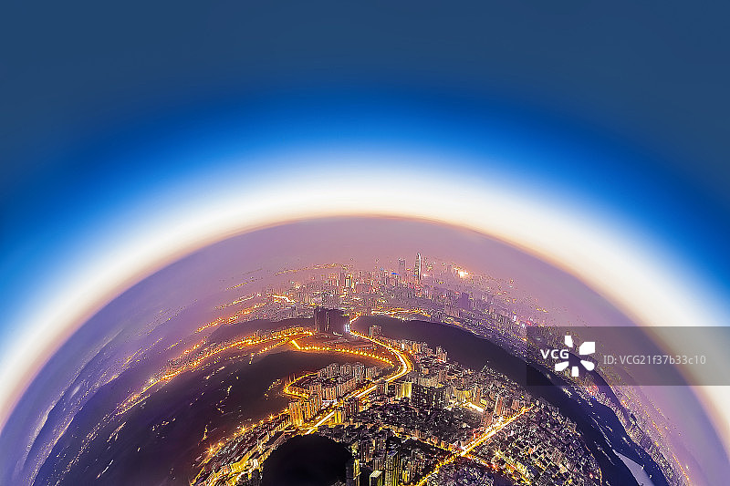 城市上空图片素材