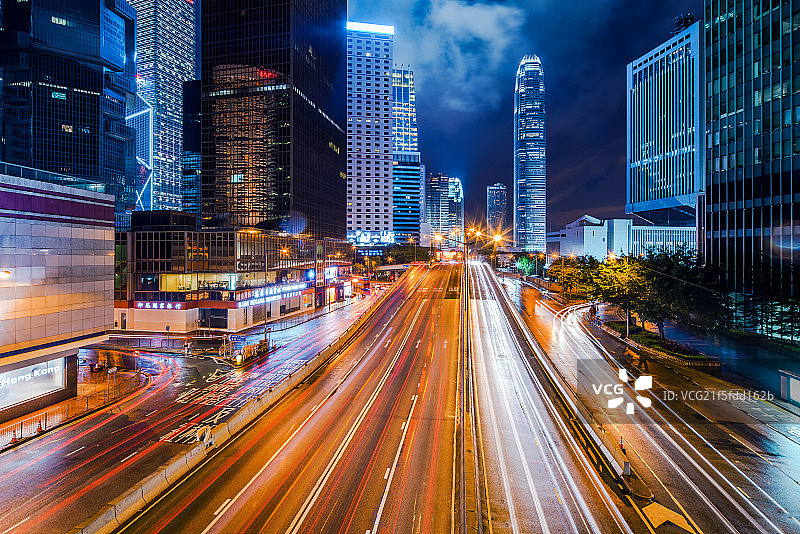 香港中环夜景图片素材