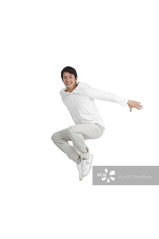 棚拍休闲男士跳跃图片素材