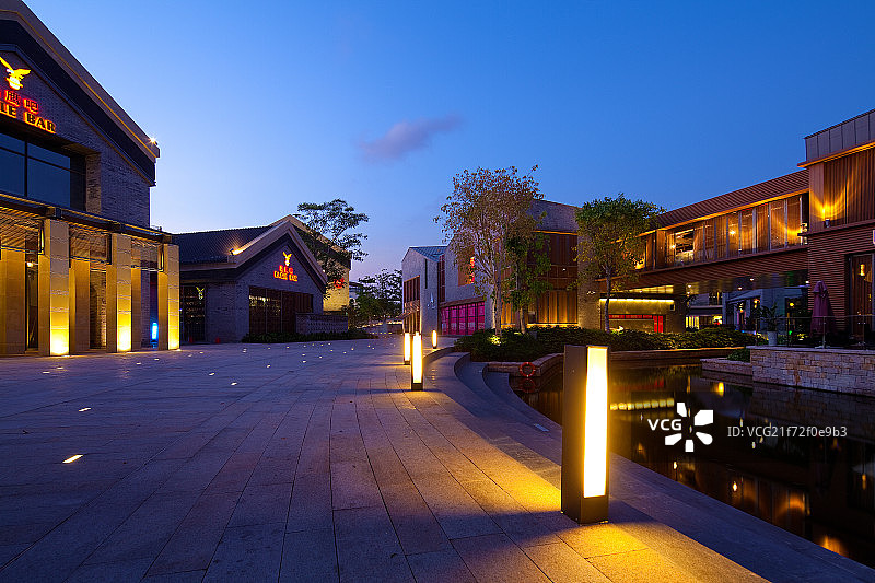 深圳欢乐海岸休闲街夜景图片素材