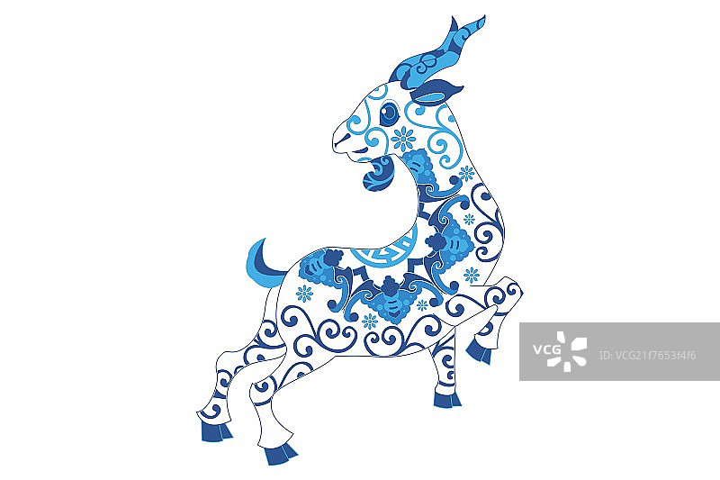 青花羊图片素材