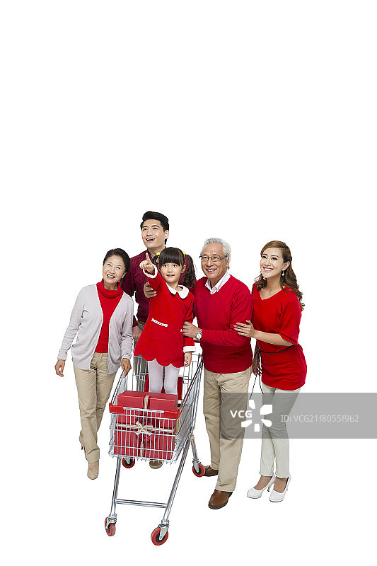 棚拍一家人购物图片素材