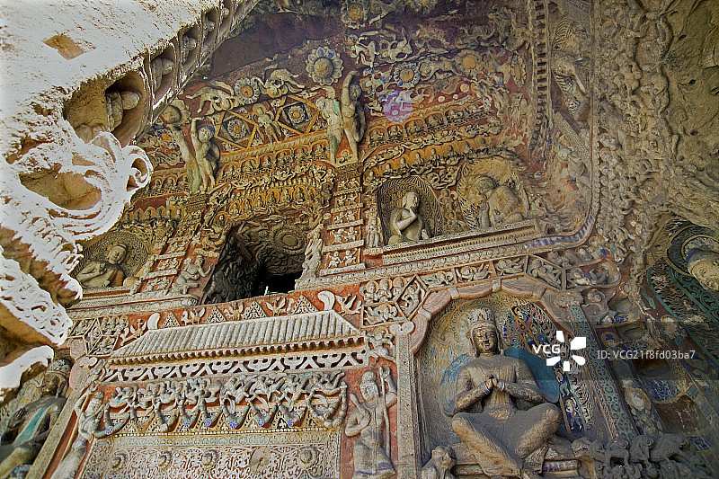 山西云冈石窟图片素材