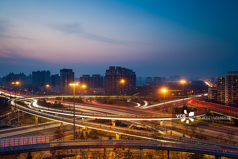 北京立交桥夜景图片素材
