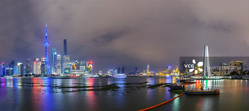 上海城市风光夜景全景图片素材