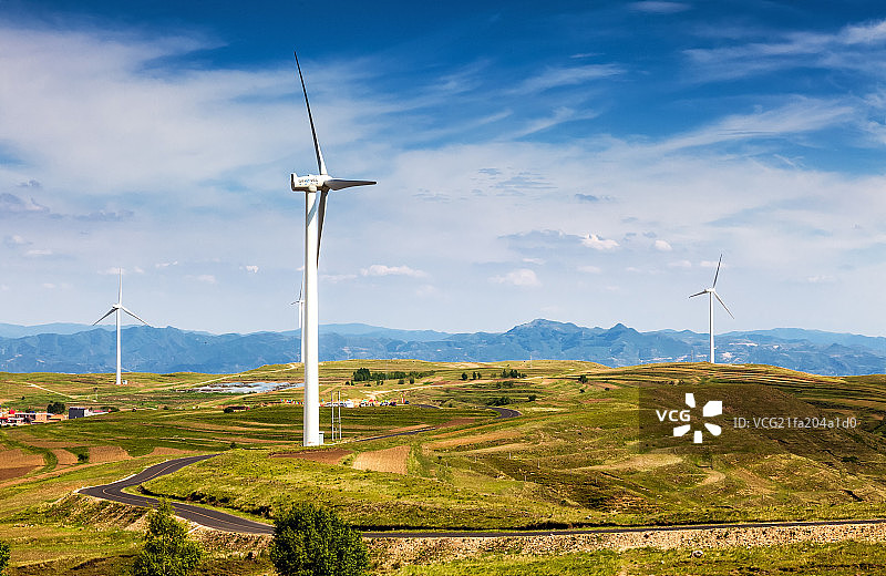 草原大风车图片素材