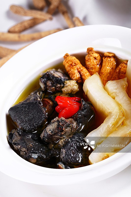 花胶洋参炖乌鸡图片素材