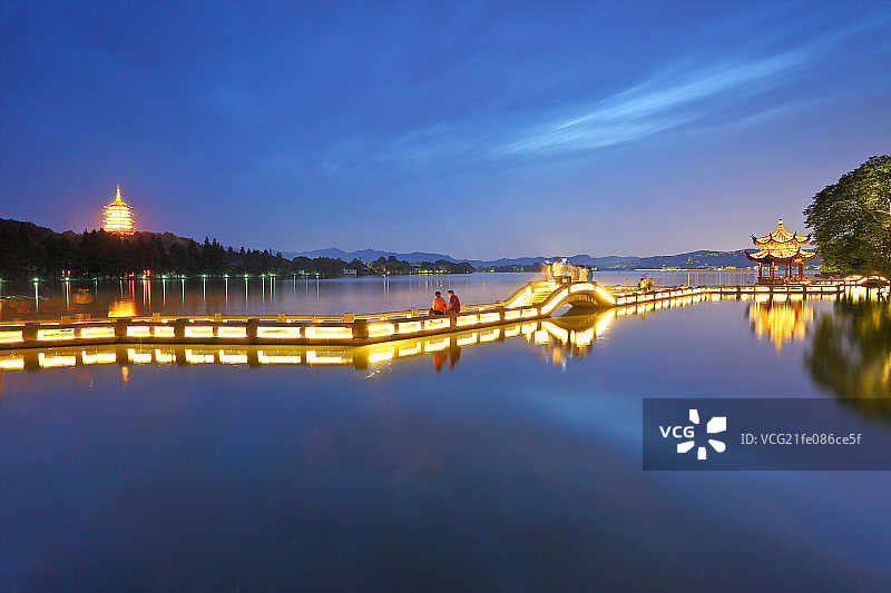 杭州西湖雷峰夕照图片素材