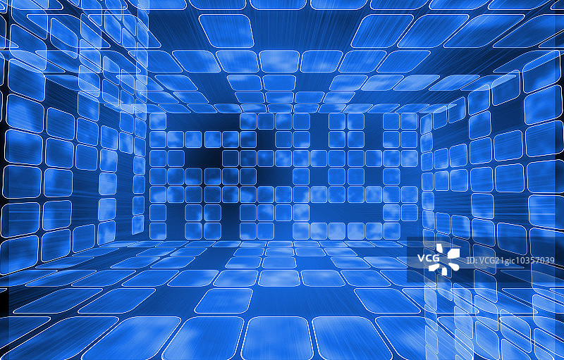 数字生成的未来主义方形房间图片素材