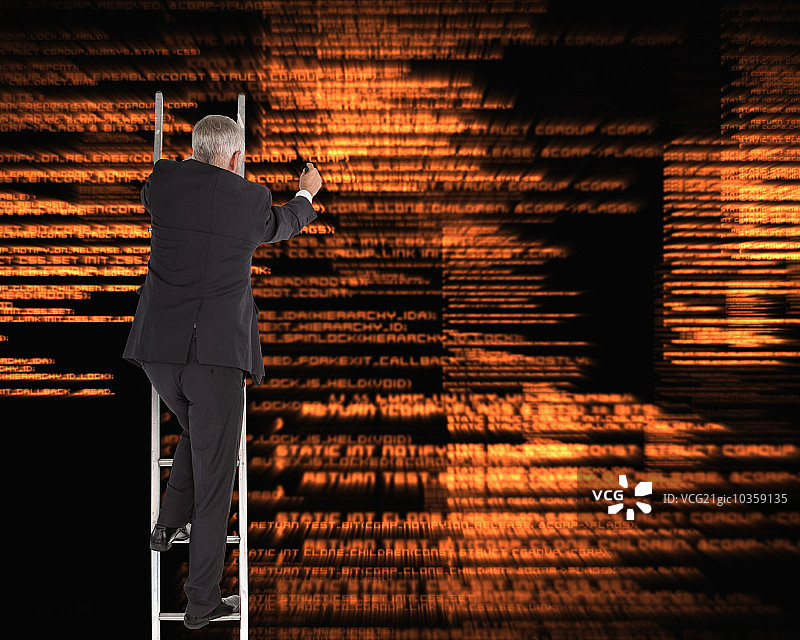 攀登职业阶梯的成熟商人合成图像图片素材