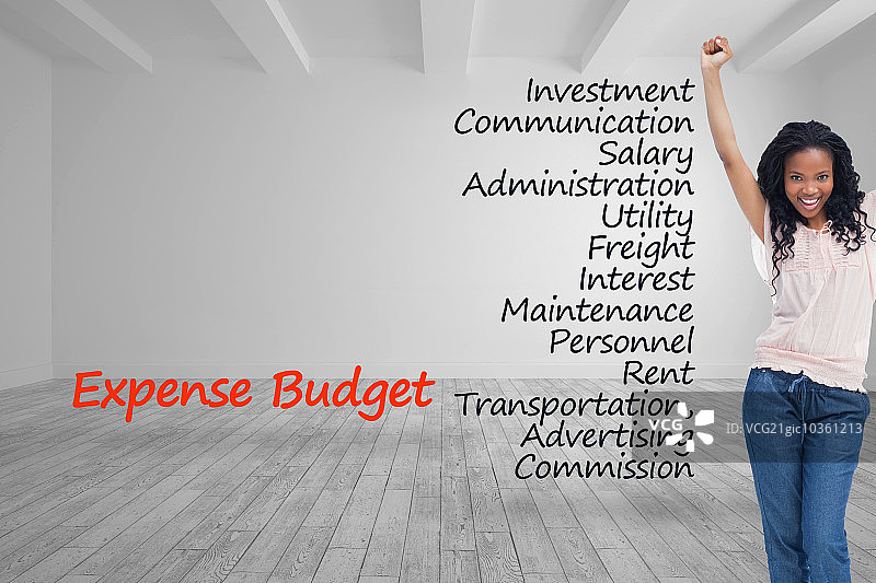 双手举起的快乐年轻女性合成图像图片素材