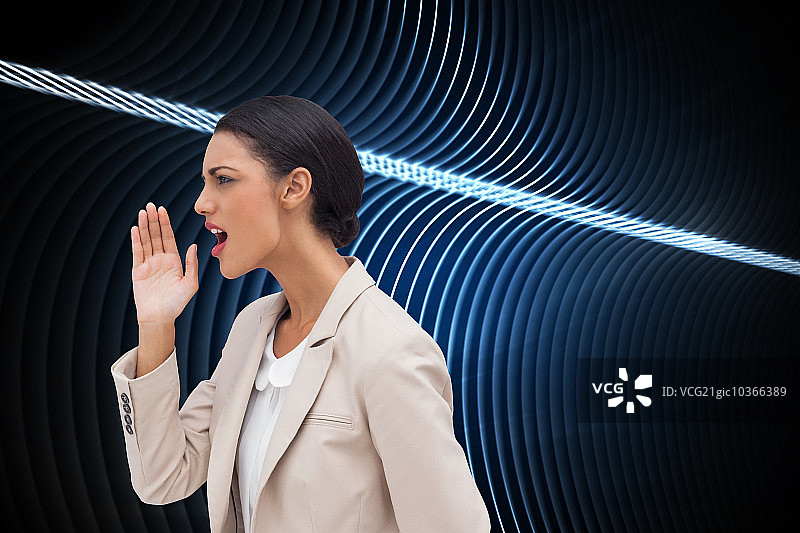 自信的女商人呼叫某人的合成图像图片素材