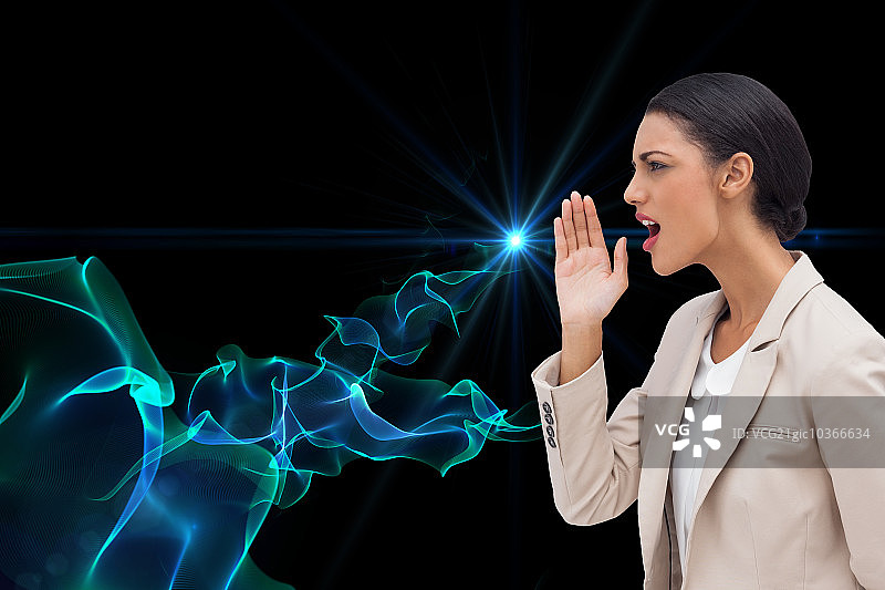 自信的女商人呼叫某人的合成图像图片素材