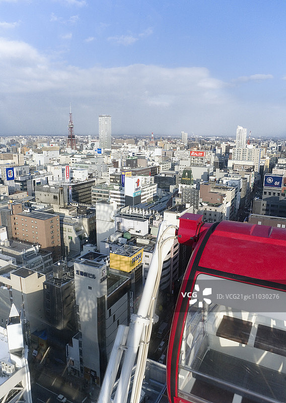 从摩天轮上眺望札幌市区图片素材