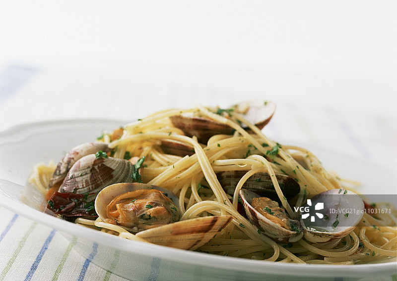 意式蛤蜊意面图片素材