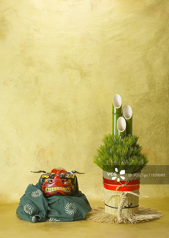 门松和舞狮图片素材