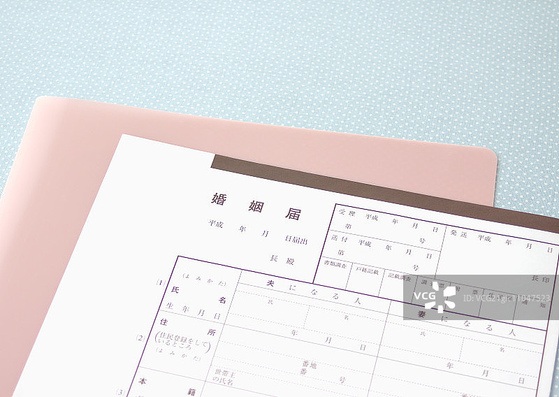 透明文件夹和结婚申请表图片素材